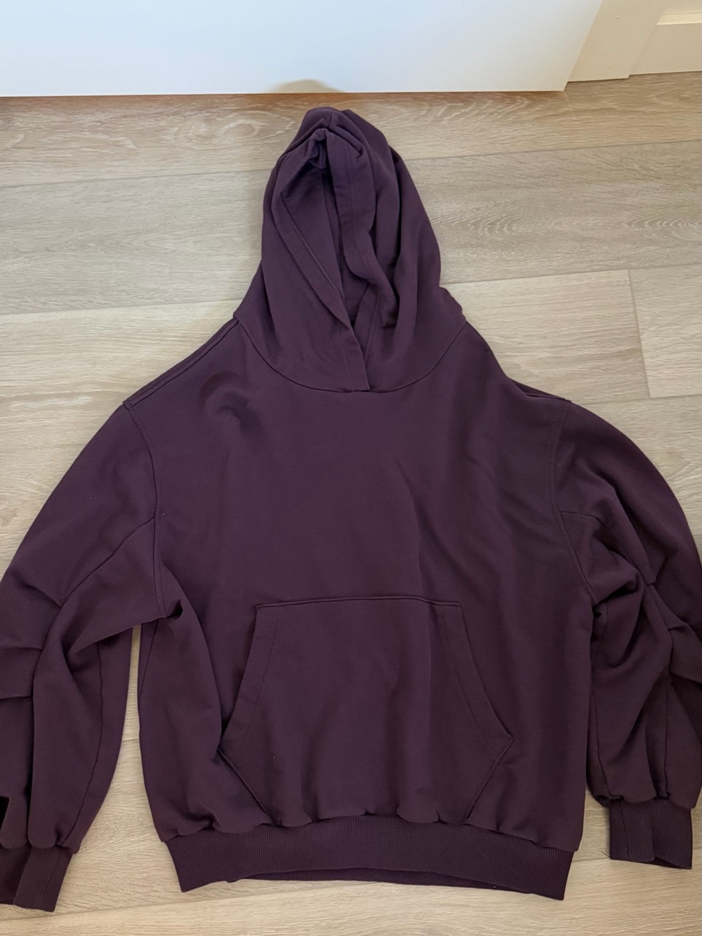 Hooded Pullover Sweatshirt - Dark Plum